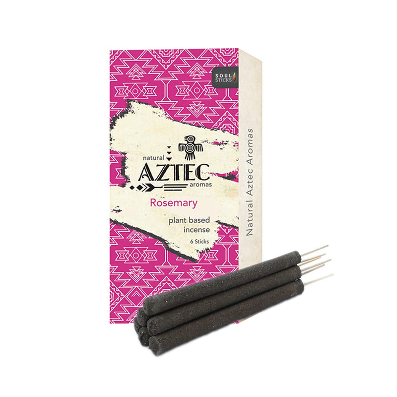 Soul Sticks Aztec Cinnamon Resin Incense Sticks Hand Rolled Artisan Resin 6pcs Perfect for Yoga Meditation Relaxation Aromatherapy Cleansing & Witchcraft Supplies Long Lasting Slow Burn (Rosemary)