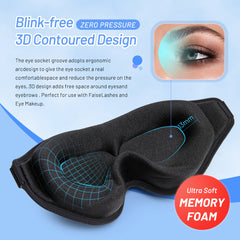 3D Natural Memory Foam Sleep Mask for Comfort